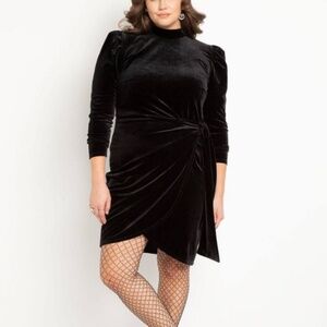 NWT Eloquii black velvet‎ dress size 28